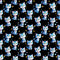 Blue Cartoon Kitten & Stars Fabric - ineedfabric.com