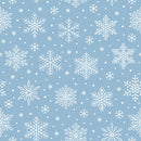 Blue Christmas Snowflakes Fabric - Blue - ineedfabric.com