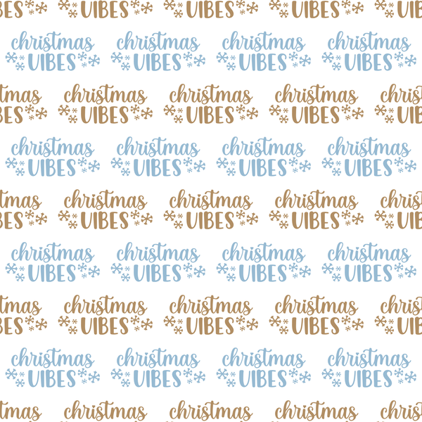 Blue Christmas Vibes Fabric - White - ineedfabric.com