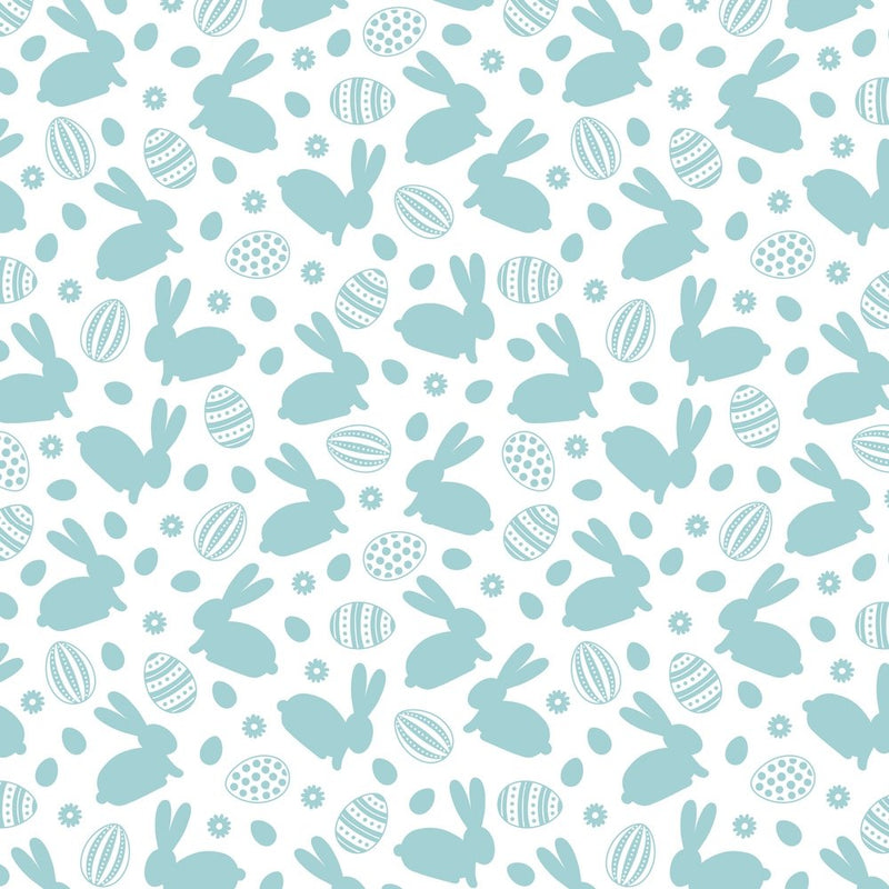 Blue Easter Bunny Fabric - ineedfabric.com