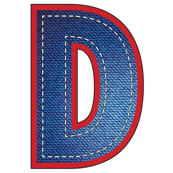 Blue Jean "D" Fabric Panel - ineedfabric.com