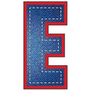 Blue Jean "E" Fabric Panel - ineedfabric.com