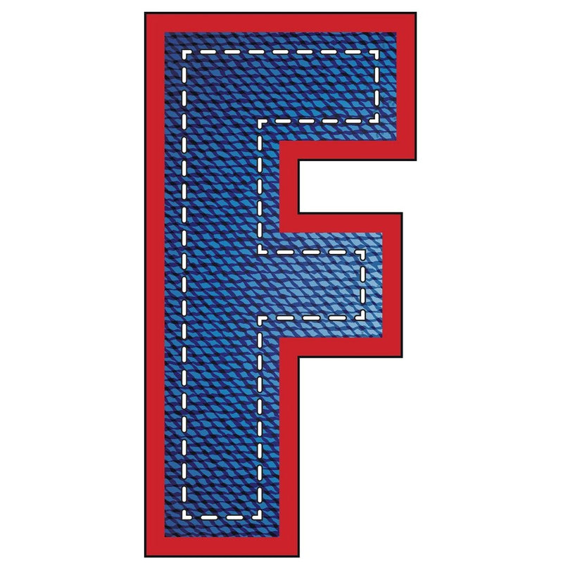 Blue Jean "F" Fabric Panel - ineedfabric.com