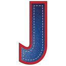 Blue Jean "J" Fabric Panel - ineedfabric.com