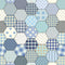 Blue Patchwork Fabric - ineedfabric.com