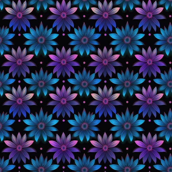 Blue & Purple Flower Fabric - ineedfabric.com