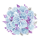 Blue Rose Bouquet Fabric Panel - ineedfabric.com