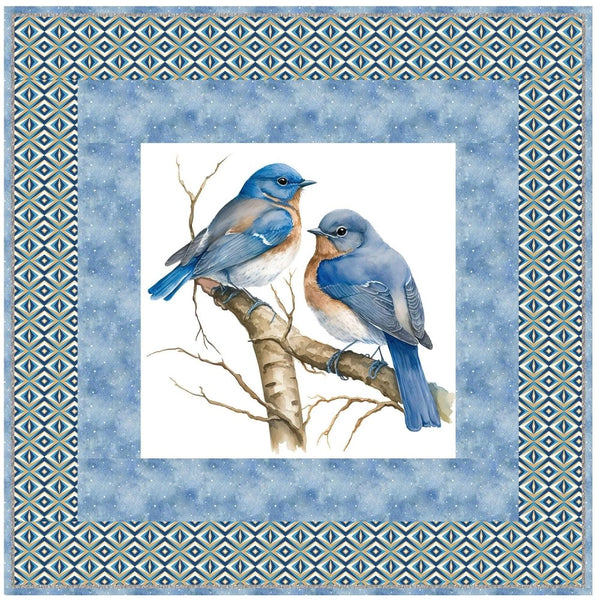 Bluebirds on a Branch Wall Hanging 42" x 42" - ineedfabric.com