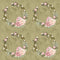 Blush Floral Wreath Fabric - Green - ineedfabric.com