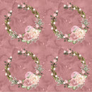 Blush Floral Wreath Fabric - Pink - ineedfabric.com
