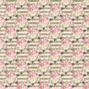 Blush Rose Bouquets & Stripes Fabric - Green - ineedfabric.com