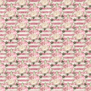 Blush Rose Bouquets & Stripes Fabric - Pink - ineedfabric.com