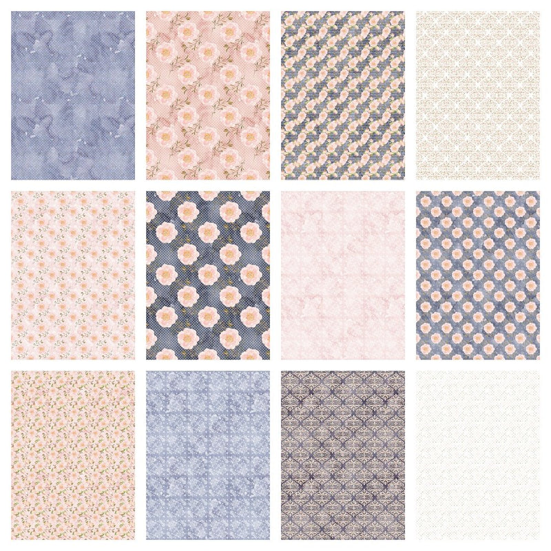 Blushing Bride Peonies Fat Quarter Bundle - 12 Pieces - ineedfabric.com