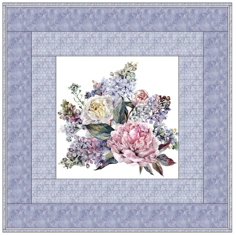 Blushing Bride Peonies & Lilac Wall Hanging 42" x 42" - ineedfabric.com