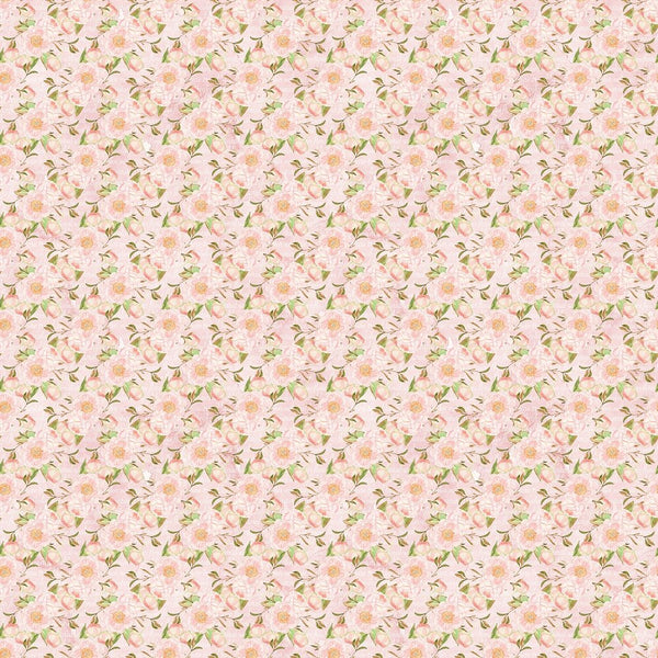 Blushing Peonies & Script Fabric - Pink - ineedfabric.com