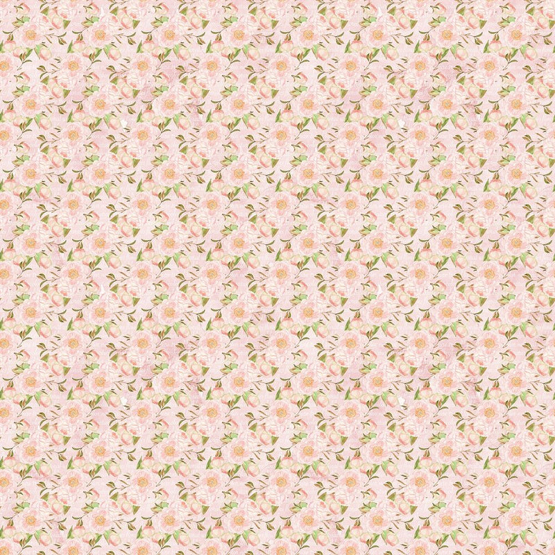 Blushing Peonies & Script Fabric - Pink - ineedfabric.com