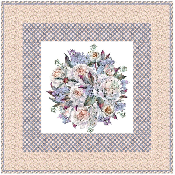 Blushing Round Peonies Bouquet Wall Hanging 42" x 42" - ineedfabric.com