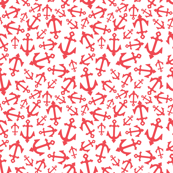 Boat Anchors Fabric - Red - ineedfabric.com