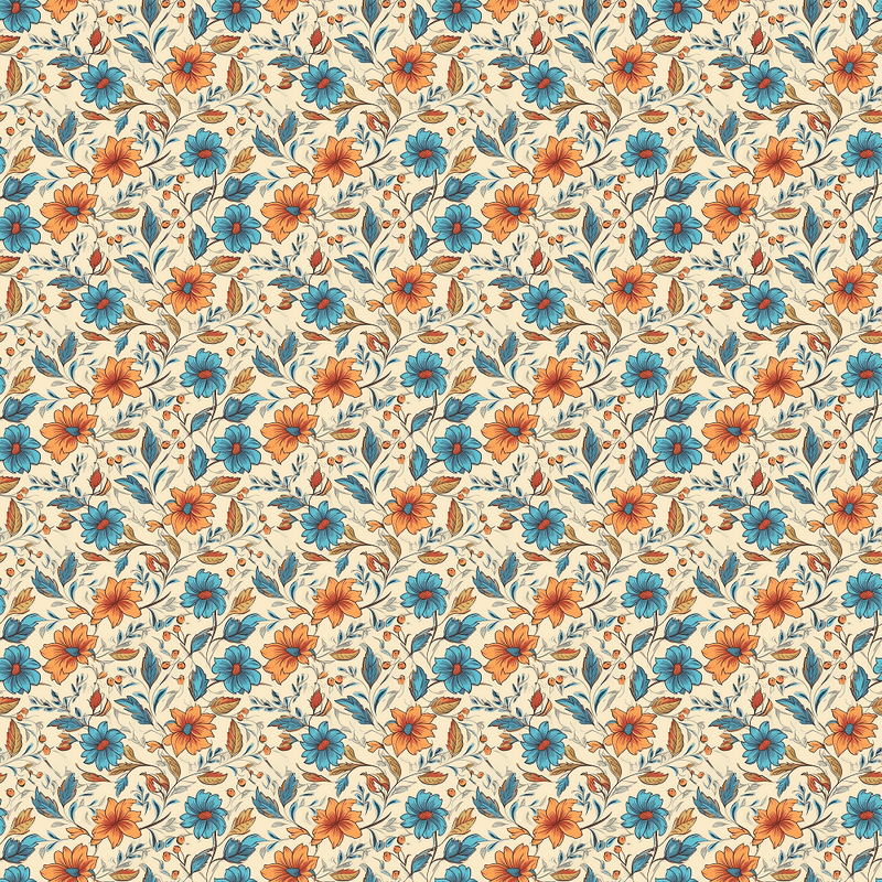 Bohemian Flowers Pattern 11 Fabric - ineedfabric.com