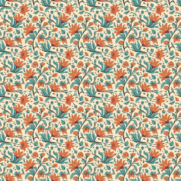 Bohemian Flowers Pattern 7 Fabric - ineedfabric.com