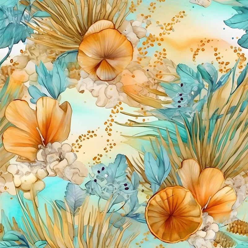 Boho Beach Botanical Variation 2 Fabric - ineedfabric.com