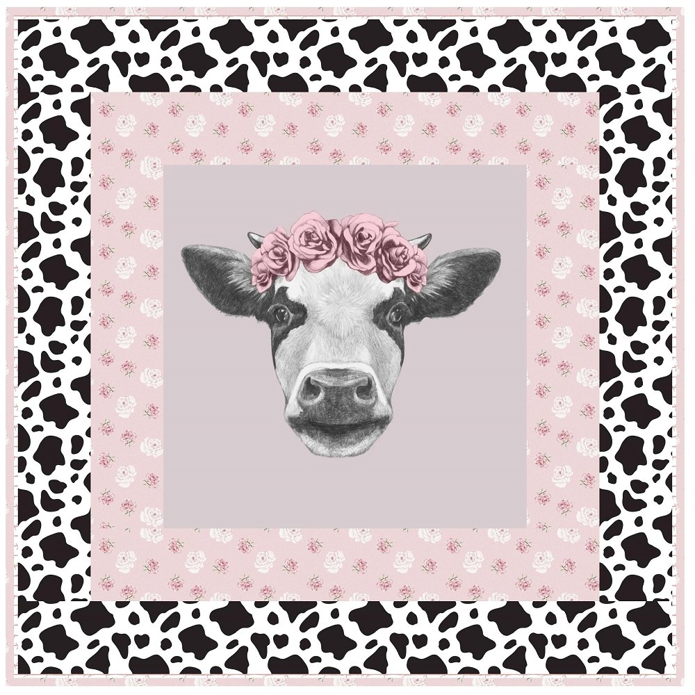 Boho Chic Rose Gold Cow Wall Hanging 42