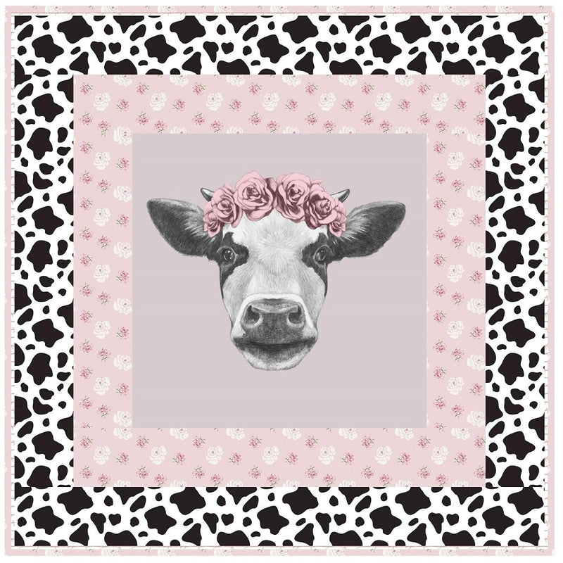 Boho Chic Rose Gold Cow Wall Hanging 42" x 42" - ineedfabric.com