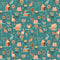 Boho Easter Folk Farm Fabric - Blue - ineedfabric.com