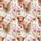 Boho Highland Cows 1 Fabric - ineedfabric.com