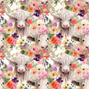 Boho Highland Cows 10 Fabric - ineedfabric.com