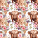 Boho Highland Cows 13 Fabric - ineedfabric.com