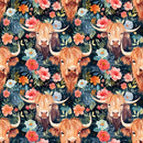 Boho Highland Cows 15 Fabric - ineedfabric.com