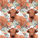 Boho Highland Cows 19 Fabric - ineedfabric.com