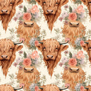 Boho Highland Cows 21 Fabric - ineedfabric.com