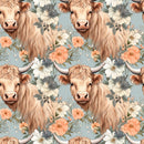 Boho Highland Cows 24 Fabric - ineedfabric.com