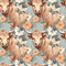Boho Highland Cows 24 Fabric - ineedfabric.com