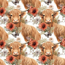 Boho Highland Cows 27 Fabric - ineedfabric.com