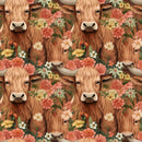 Boho Highland Cows 28 Fabric - ineedfabric.com