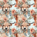 Boho Highland Cows 29 Fabric - ineedfabric.com