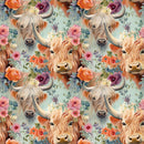 Boho Highland Cows 6 Fabric - ineedfabric.com