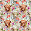 Boho Highland Cows 9 Fabric - ineedfabric.com