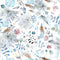 Boho Sea Florals Fabric - White - ineedfabric.com