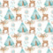 Boho Woodland Deer Fabric - White - ineedfabric.com