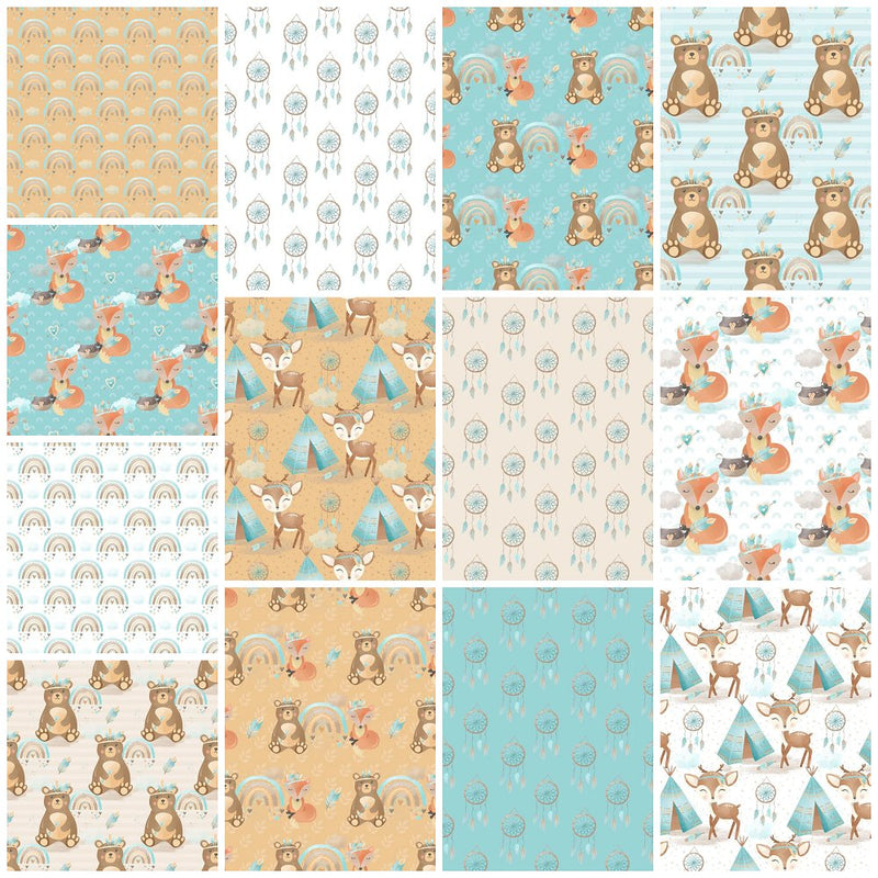 Boho Woodland Fat Quarter Bundle - 13 Pieces - ineedfabric.com