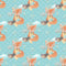 Boho Woodland Foxes Fabric - Blue - ineedfabric.com