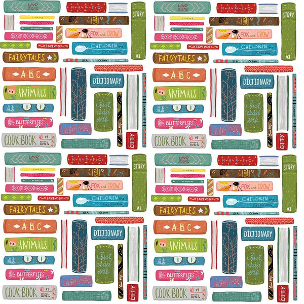 Books Allover Fabric - Multi - ineedfabric.com