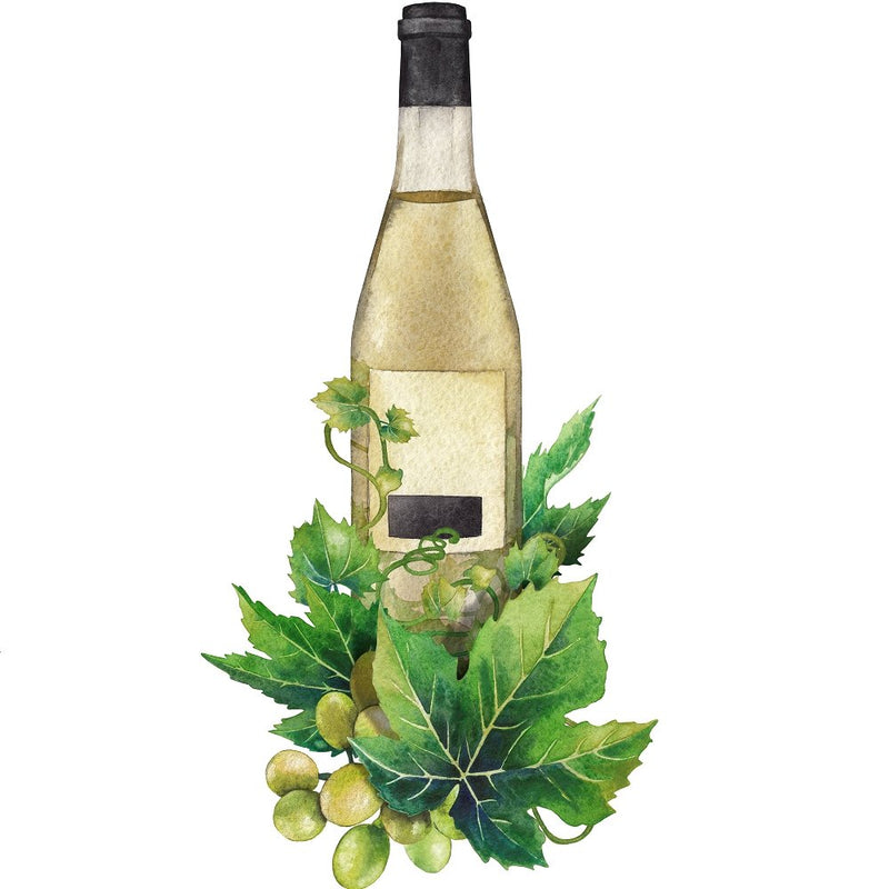 Bottle Of White Wine Fabric Panel - ineedfabric.com