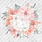 Bouquet on Diagonal Stripe Fabric Panel - Grey - ineedfabric.com