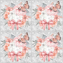 Bouquet on Lacey Floral Fabric - Grey - ineedfabric.com