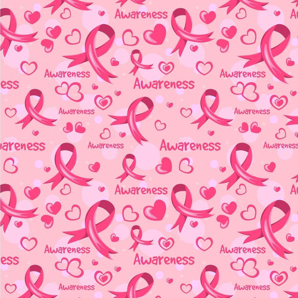 Cotton Fabric - Ethnic Fabric - Cancer Awareness Pink Ribbons on